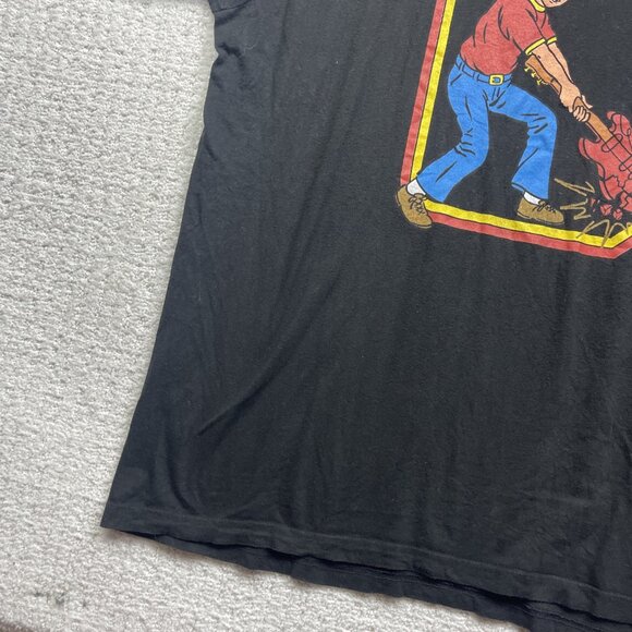 Y2K Learn About Death Metal Retro Kids Distressed Punk Rock Men Sz 2XL Black - Picture 6 of 15